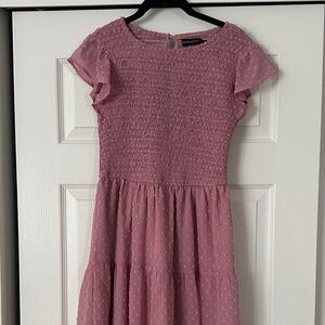 Smocked Flutter Sleeve Maxi Dress - Dusty Rose